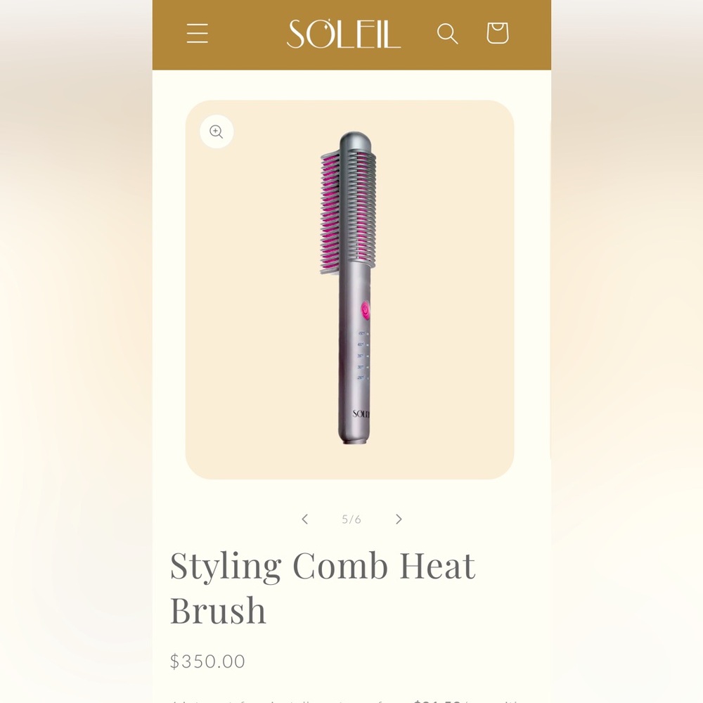 NEW - SOLEIL styling comb and shampoo